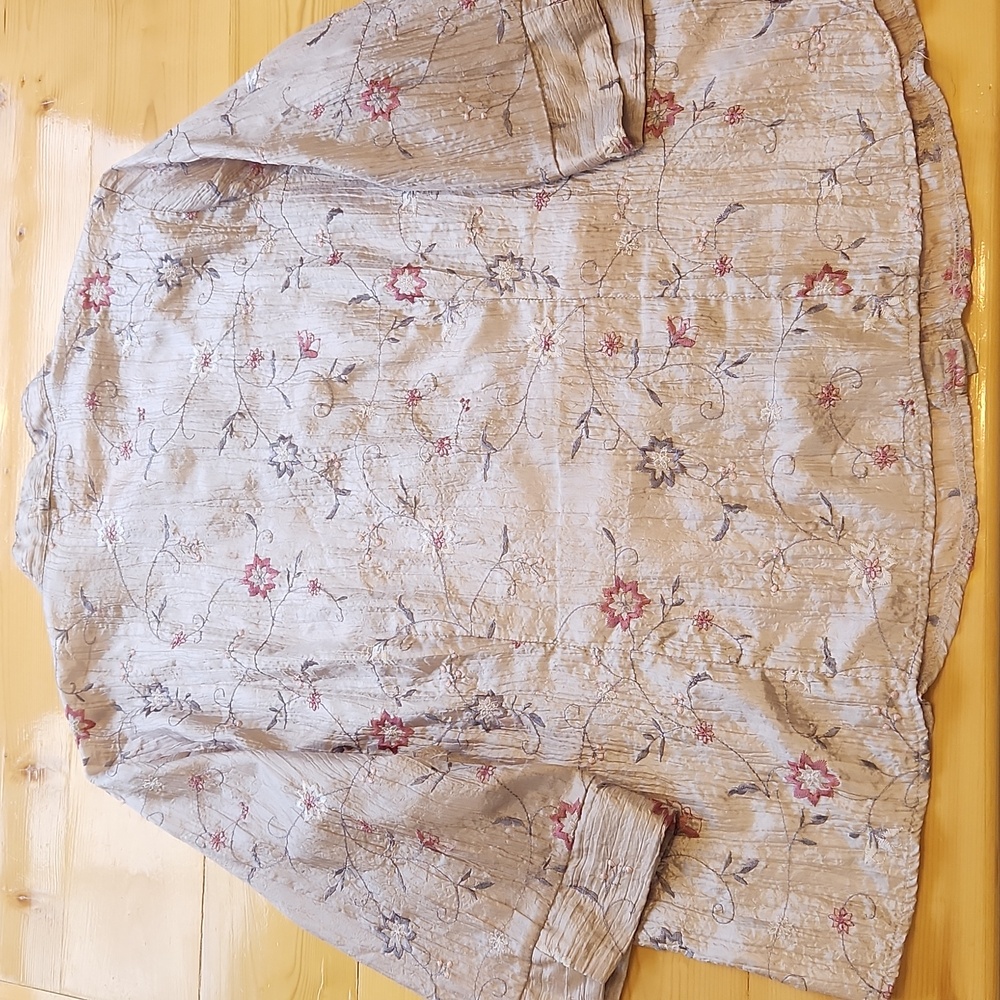 Antilia Femme Floral Embroidered Blouse 3/4 Sleeves Mandarin Colar 2X - Picture 11 of 16